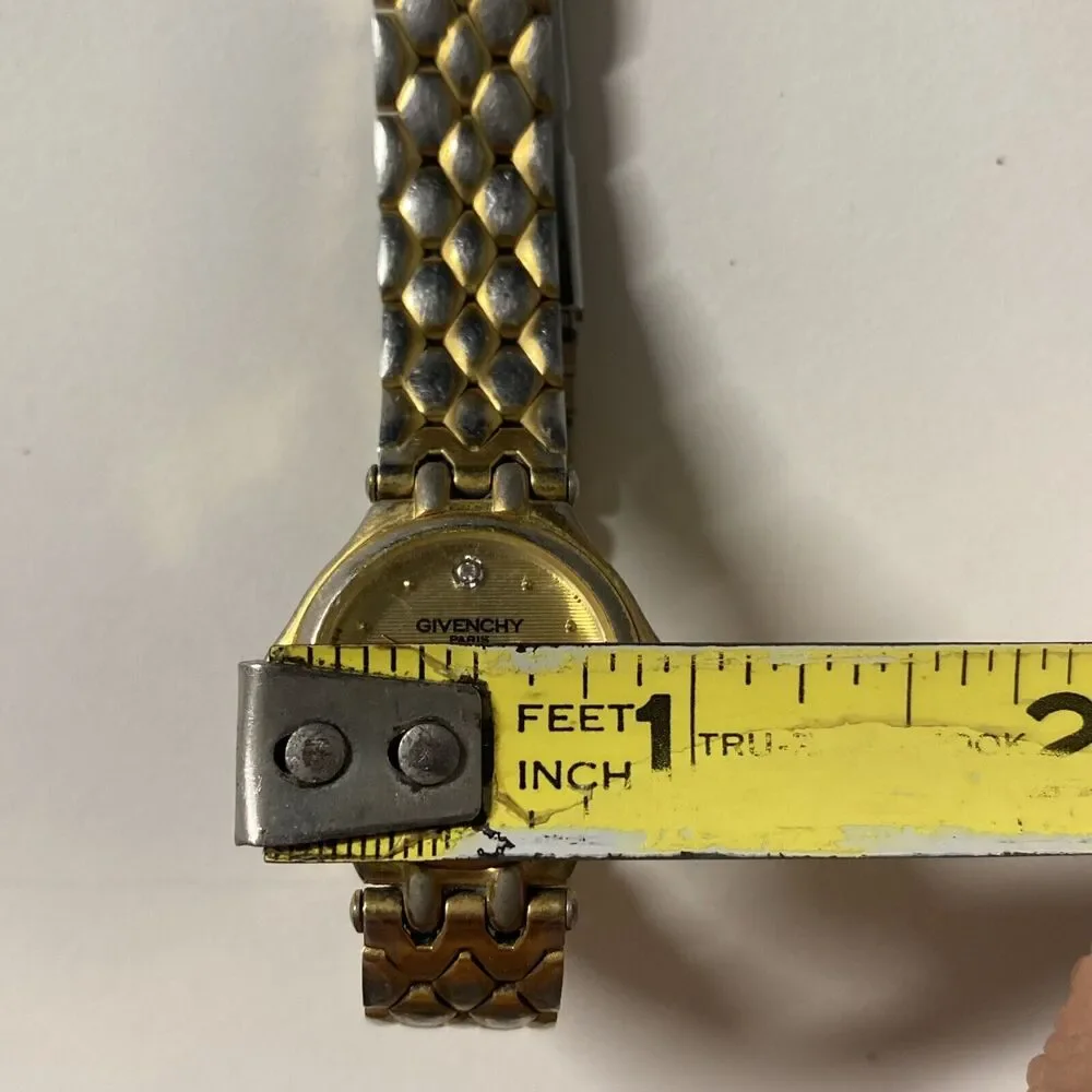 Givenchy Paris Diamond Quartz Watch Women's Gold Tone Bracelet